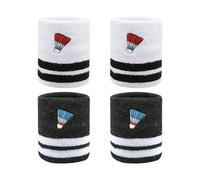 EOWVISN 2 Pairs Of Black And White Badminton Wristbands, Sweat-Absorbent Sports Wrist Protection, Badminton Equipment Accessories, Elastic Breathable Fabric.