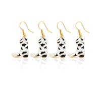 EOWVISN 2 Pairs of Black and White Boot Earrings, Three-Dimensional Boot-Shaped Design, Lightweight and Easy to Wear, Fashionable Female Earrings.