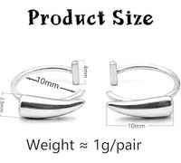 EOWVISN 2 Pairs Of Stainless Steel Personalized Fangs Lip Rings, Simulation Vampire Fangs, Non-Piercing Lip Nails, Unisex (Silver, Black).