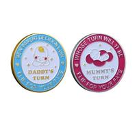 EOWVISN 2 Parent Decision Coins, Metal Commemorative Badges, Fun Pregnancy Gifts, Suitable For Daily Decision-Making Of Newborn Parents.