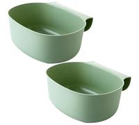 EOWVISN 2-Piece Hanging Trash Can, Green, Polypropylene, Rectangular, 21x17.8x9cm, 3.2L Capacity, Kitchen & Home Accessories