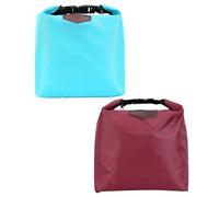 EOWVISN 2-Piece Insulation Bags, Portable Lunch Boxes, Blue & Burgundy, 27.5*26*8.3cm, Suitable for Picnics, Work & School