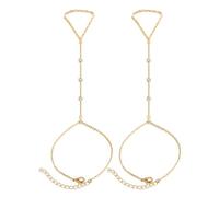 EOWVISN 2 Piece Ring Bracelet, Elegant Rhinestone Jewelry for Women, Creative Clothing Accessories