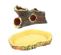 EOWVISN 2 Pieces Aquarium Landscaping, Fish Tank Decoration, Turtle Accessories, Feeder Accessories, Turtle Fence, Turtle Feeder Decoration.