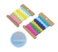 EOWVISN 2 Pieces Colorful Wavy Ribbons, 1 Piece Sewing Box, Decorative Ribbons For Sewing, S-Shaped Fabric Lace, Lace Clothing Accessories, Suitable For Clothing, Gift Packaging, Shoes And Hats