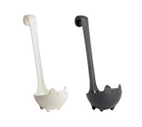 EOWVISN 2 Pieces Of Cat Soup Spoon, Cat Gift, Cute Kitchen Accessories, Gravy Spoon, Cooking Gift, Gift For Cat Lovers (Black, White).