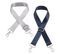 EOWVISN 2 Pieces of Gray and Blue Bag Shoulder Straps, Fashionable, Adjustable, Versatile, High-End, Compatible with Various Bags, Polyester Material, Gray, Dark Blue