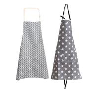 EOWVISN 2 Pieces Of Gray Star Aprons, Thickened Pocket Aprons, Kitchen Cooking Clothing Accessories, Bakery Baking Overalls.