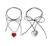 EOWVISN 2 Pieces of Love Pendant Necklace, Simple Fashion Necklace, Adjustable Necklace, Women's Necklace, Clothing Accessories