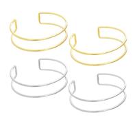 EOWVISN 2 Pieces of Open Arm Rings, Double Layer Open Arm Rings, Simple Women's Bracelets, Cuff Bracelets, Fashionable Personalized Arm Rings, Open Adjustable Bracelets