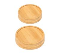 EOWVISN 2 Pieces Round Candle Tray, Candle Coasters, Baptismal Candle Holder, Scented Candle Holder, Wooden Tea Coaster, Non-Slip And Leak-Proof Coaster, Decorative Tray
