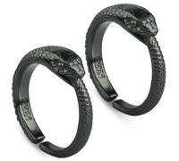 EOWVISN 2 Pieces Snake-Shaped Adjustable Ring, Simple & Fashionable Retro Men's Creative Styling