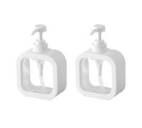 EOWVISN 2 Pieces Soap Dispenser, Shower Gel Dispenser, Shampoo Dispenser, Soap Dispenser White Plastic, Dishwashing Liquid Dispenser, Soap Dispenser For Kitchen
