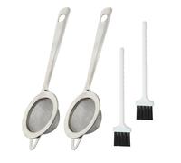 EOWVISN 2 Pieces Tea Filter And 2 Pieces Small Cleaning Brushes, Fine Mesh Tea Filter, Tea Filter, Small Sieve, Mini Sieve, Cocktail Filter.