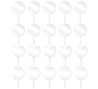 EOWVISN 20 Pieces Blank Cake Inserts, Round Heart-Shaped Hexagon Inserts, Diy Craft Cake Decorations, Birthday Wedding Party Cake Inserts