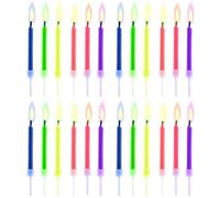 EOWVISN 24 Pieces Colorful Flame Candles, Cake Decoration Candles, Birthday Candles, Cake Accessories, Creative Cake Candles