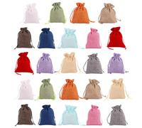 EOWVISN 24 Pieces Drawstring Fabric Bags, Mini Storage Bags, Jewelry Bags, Gift Wrapping Bags, Multifunctional Storage Bags
