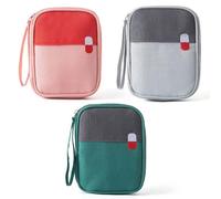 EOWVISN 3 Piece Mini First Aid Kit, Portable Medicine Bag, Small Travel First Aid Kit, Medicine Storage Bag With Compartments, Waterproof First Aid Medicine Bag