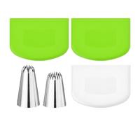 EOWVISN 3 Pieces Plastic Scraper And 2 Pieces Piping Nozzle, Multi-Function Scraper, Dough Cutter, Kitchen Supplies, Baking Tools.