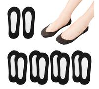 EOWVISN 4 Pairs Black Women's Lace Socks, Breathable, Comfortable, Simple, Versatile