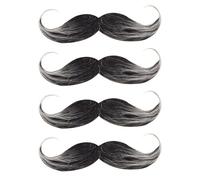 EOWVISN 4 Pieces Artificial Beard, Black Mustache, Stick-On Fake Beard, Fake Beard For Men, 80S Retro Beard, Suitable For Cosplay, Makeup