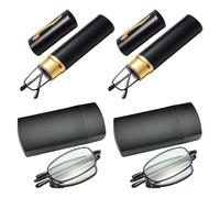 EOWVISN 4 Pieces Of Glasses With 4 Pieces Of Storage Box, Foldable Glasses, Portable Glasses, Anti-Blue Light Glasses, Reading Glasses, Compact Glasses