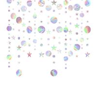 EOWVISN 4 Pieces Of Round And Star Hanging Decorations, Party Scene Decoration, Creative Wall Decoration, Party Decorations, Party Supplies