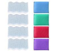 EOWVISN 4 Pieces S-Shaped Sponge Brushes And 4 Pieces Square Cleaning Brushes, Anti-Scratch Cleaning Brushes, Tableware Cleaning Brushes, Kitchen Cleaning Brushes, Kitchen Bathroom Cleaning Tools