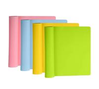 EOWVISN 4 Pieces Silicone Placemats, Colorful Square Placemats, Anti-Scalding And Non-Slip Placemats, Children'S Painting Table Mats, Children'S Craft Mats, Non-Stick Playdough Mats