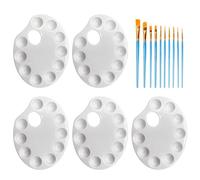 EOWVISN 5 Pieces Of Palette And 10 Oil Brushes, Palette, Painting Palette, Art Painting Set, Paint Plate, Art Utensils.