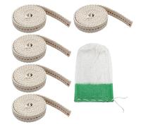 EOWVISN 5 Rolls Of Wicks And 1 Piece Of Gauze Cover, High Temperature Resistance, Easy To Replace, Glass Fiber Wicks, Suitable For Lanterns, Oil Lamps And Lighting.