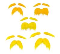 EOWVISN 5 Sets Of Various Yellow-Haired Beards, Self-Adhesive And Non-Irritating, Makeup Party Props, Suitable For Role-Playing.