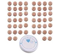 EOWVISN 52 Pieces Round Alphabet Wooden Beads, 1 Roll Of Elastic Beading Wire, Handmade Jewelry With English Letters, Diy Jewelry Accessories, Accessories With Holes