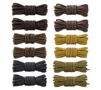 EOWVISN 6 Pairs Of Classic Striped Polyester Shoelaces, Brown, Unisex, Universal Fit