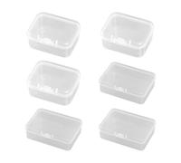 EOWVISN 6 Piece Rectangular Storage Box, Mini Clear Plastic Box, Small Storage Box With Lid, Suitable For Storing Hair Ropes, Jewelry And Craft Parts