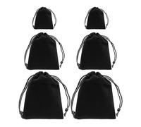 EOWVISN 6 Pieces Of Black Velvet Bag, Drawstring Storage Bag, Party Gift Bag, Candy Storage.