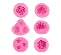 EOWVISN 6 Pieces Of Silicone Flower Mold, 3D Silicone Shape, Cake Chocolate Shape Mold, Candle Mold Silicone, Candy Making Mold.