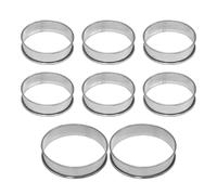EOWVISN 6 Pieces Small Bread Rings And 2 Pieces Large Bread Rings, Cooking Rings, Toast Rings, Mini Cheesecake Molds, Omelet Rings, Muffin Baking Rings.