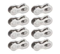 EOWVISN 8 Pairs Of Mountain Bike Chain Magic Buckles, Road Bike Silver Quick Chain, Bicycle Speed Chain, Quick Release Chain Buckle, Suitable For 6, 7, 8 Speed Chains
