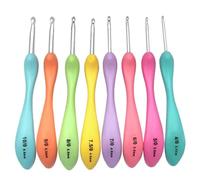 EOWVISN 8 Pieces Candy Color Wool Crochet Hooks, Crochet Set, Ergonomic Crochet Hooks, Handmade Knitting Needles Crochet Crochet Hooks, Hair Crochet Hooks