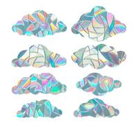 EOWVISN 8 Pieces Cloud Shaped Window Stickers, Window Decorations, Pvc Window Film, Anti-Collision Window Stickers, Home Decorations