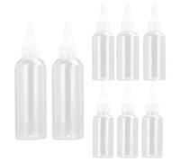 EOWVISN 8 Pieces Transparent Extrusion Bottle, Pointed Plastic Bottle, Liquid Dispensing Bottle, Suitable For Pigment, Olive Oil, And Soy Sauce.