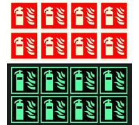 EOWVISN 8 Sheets Of Glow-In-The-Dark Fire Stickers, Glow-In-The-Dark Logo Stickers, Fire Safety Stickers, Fire Extinguisher Logo Stickers, Waterproof Stickers
