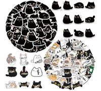 EOWVISN 90-Piece Cat Series Graffiti Stickers, Waterproof Cartoon Stickers, Hand Account Stickers, Which Can Decorate Water Cups, Suitcases, And Mobile Phone Cases.