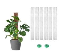 EOX 6 Pcs 24 Inch Plastic Moss Pole for Monstera, Large D Shaped Poles for Climbing Plants Work with Sphagnum Moss, 135 Inch Plant Stake Set of 6, Garden Ties