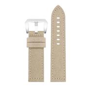 Eoyajsze Nylon Canvas Watch Strap 20 mm/22 mm/24 mm, beige-silver, 20mm