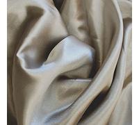 EP 100% Polyester/Poly Silk Silky Satin Fabric, Dressmaking, Wedding, Prom - Dress Craft Fabric Material 58" - 150 cm Wide Sold in Pre - Cut Lengths (4 Meter, Beige (C))