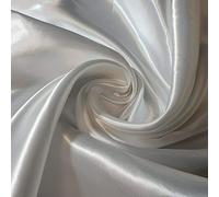 EP 100% Polyester/Poly Silk Silky Satin Fabric, Dressmaking, Wedding, Prom - Dress Craft Fabric Material 58" - 150 cm Wide Sold in Pre - Cut Lengths (2 Meter, White)