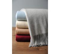 EP Mode 100% Pure Cashmere Throw Blanket for Sofa Classic Design with Gift Box (Lt. Heather Grey)