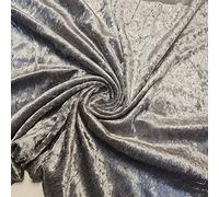 EP Premium Crushed Velvet Fabric Craft Stretch Velour Material Extra Wide - 58" - 150 cm Wide Sold As Pre - Cut Lengths (Grey)
